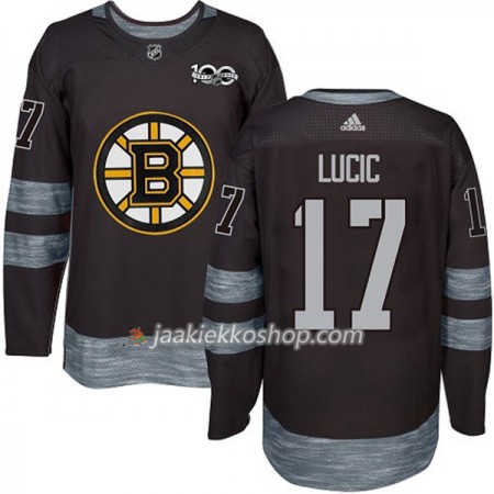 Miehille NHL Boston Bruins Pelipaita Milan Lucic 17 1917-2017 100th Anniversary Adidas Musta Authentic